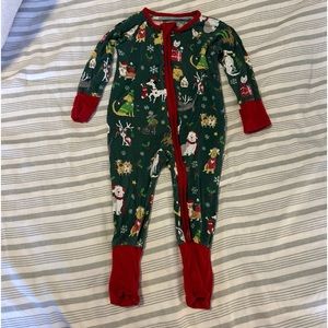 Little Sleepies bamboo zip up 3-6 months Christmas Dogs